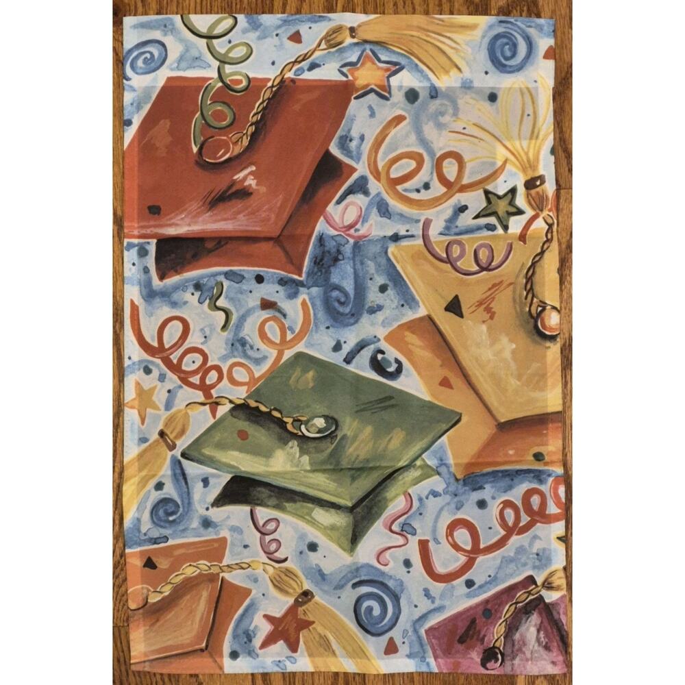 Colorful Vintage Graduation Yard Flag 12x18" Polyester Jetmax